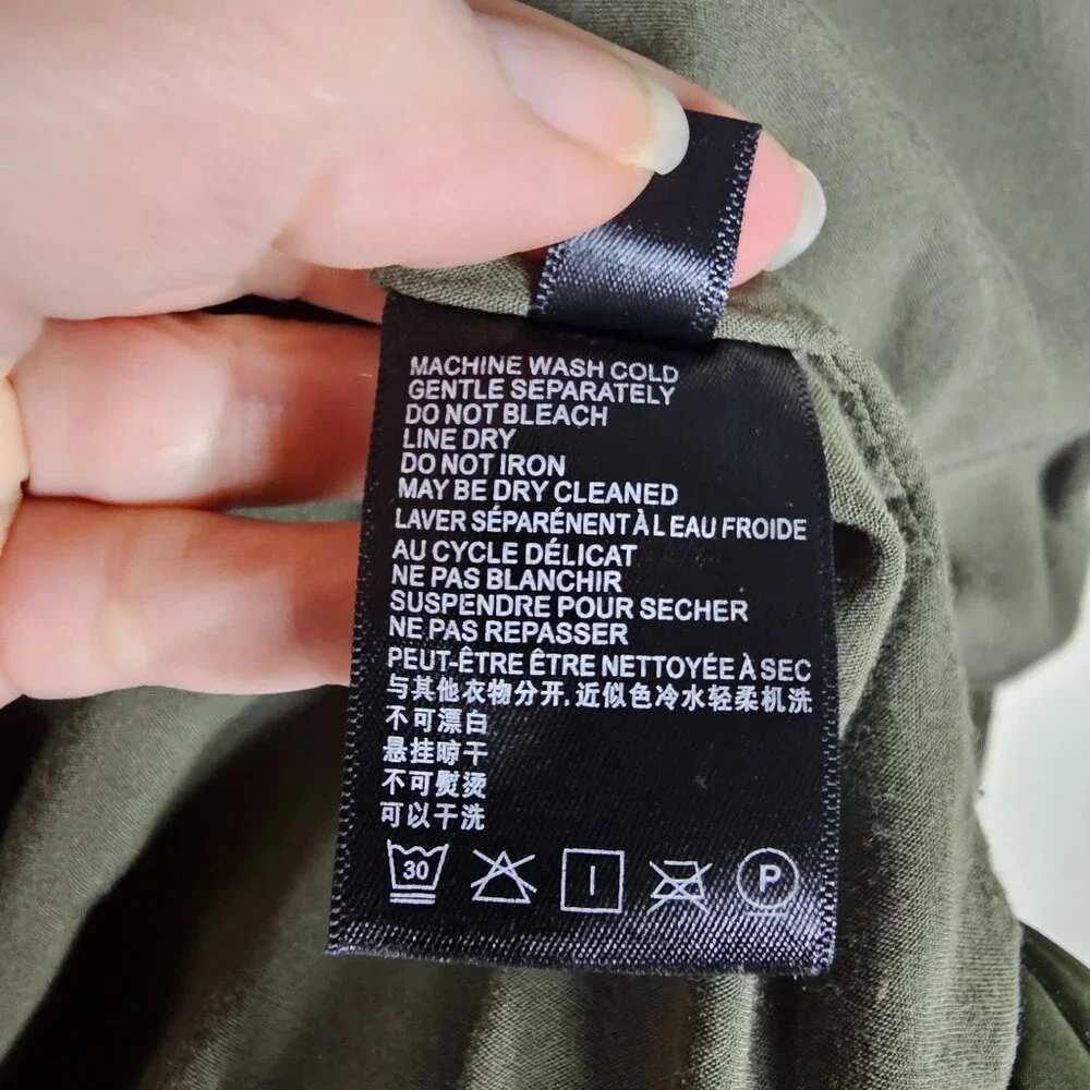 Anthropologie If By Sea Quilted‎ Bomber Jacket XS Olive Full Zip Outdoor Preppy